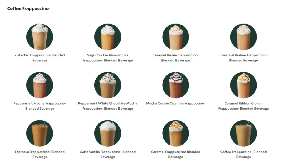 Starbucks Coffee Menu with Prices