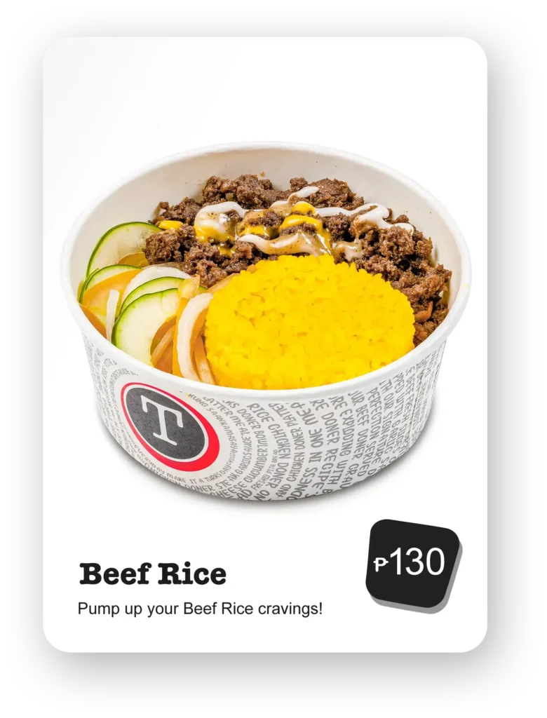 Beef rice bowl, a menu of turks philippines resturant,