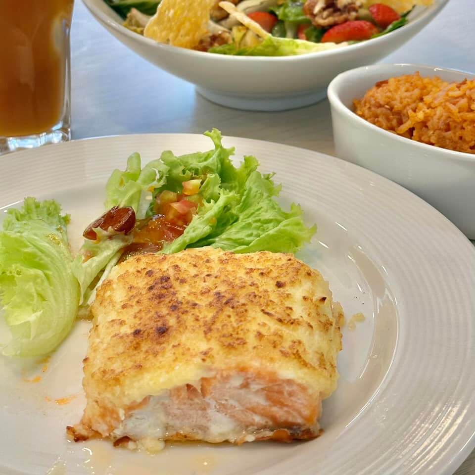 Boiled food in a plate, a menu of contis philippines resturant.