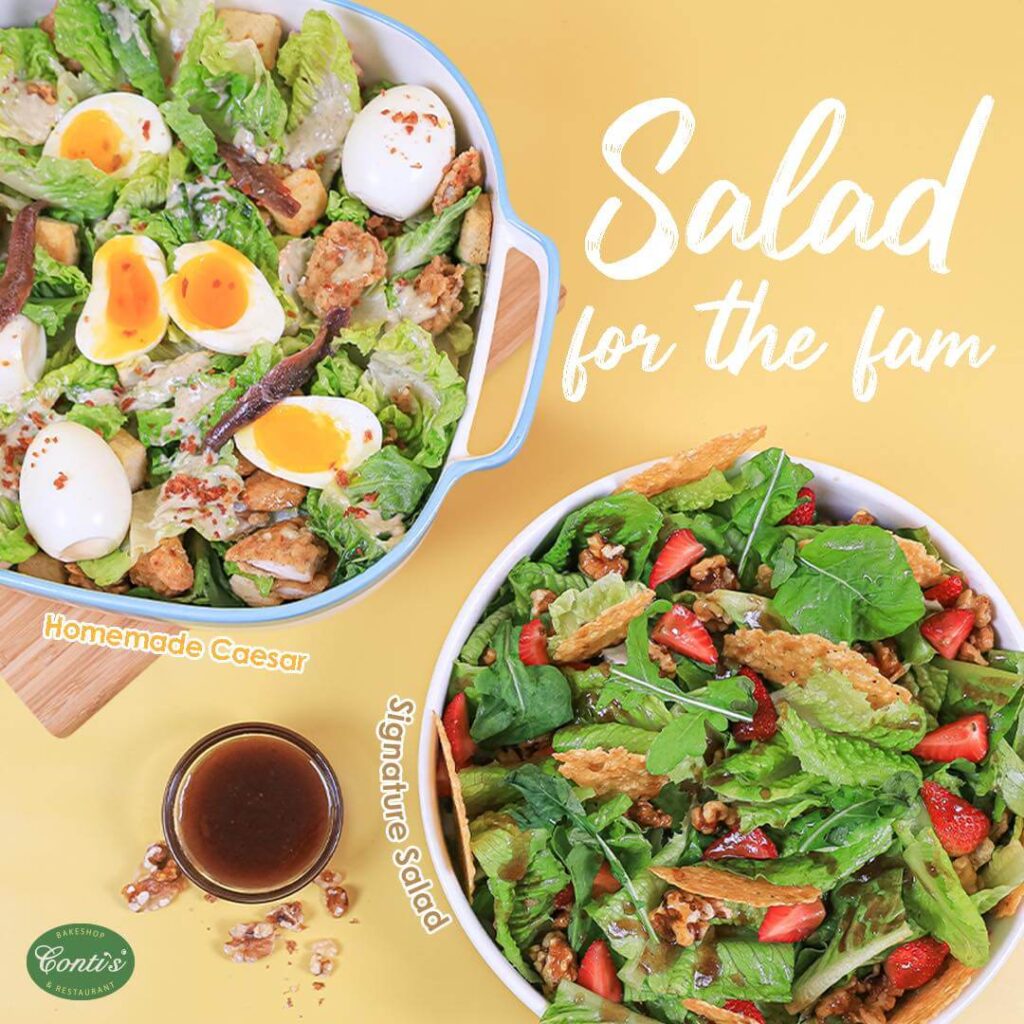 Salad and boiled eggs, a menu of contis philippines resturant.