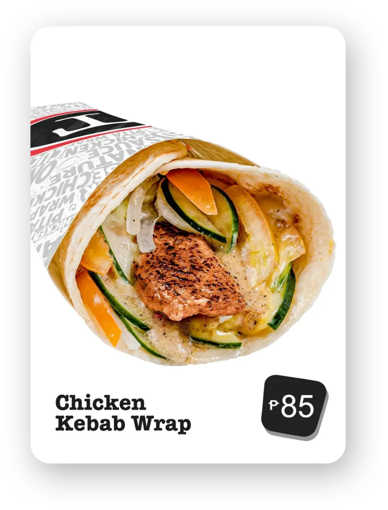Chicken kebab wrap, a menu of turks philippines resturant,