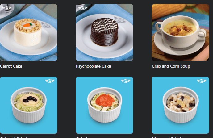 Cakes, a menu of Biggs Coffee Philippines resturant.