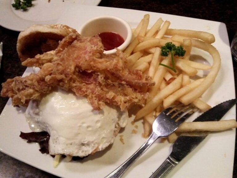 Fries with chicken piece, a menu of Whistlestop Philippines resturant.