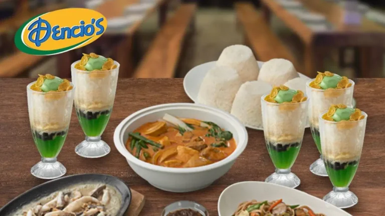 Chowmins with sweets and drinks, a menu of denncios philippines resturant.