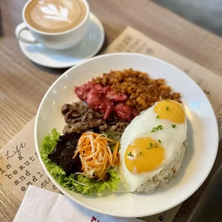 Egg salad breakfast in a plate, a menu of UCC coffee philippines resturant.