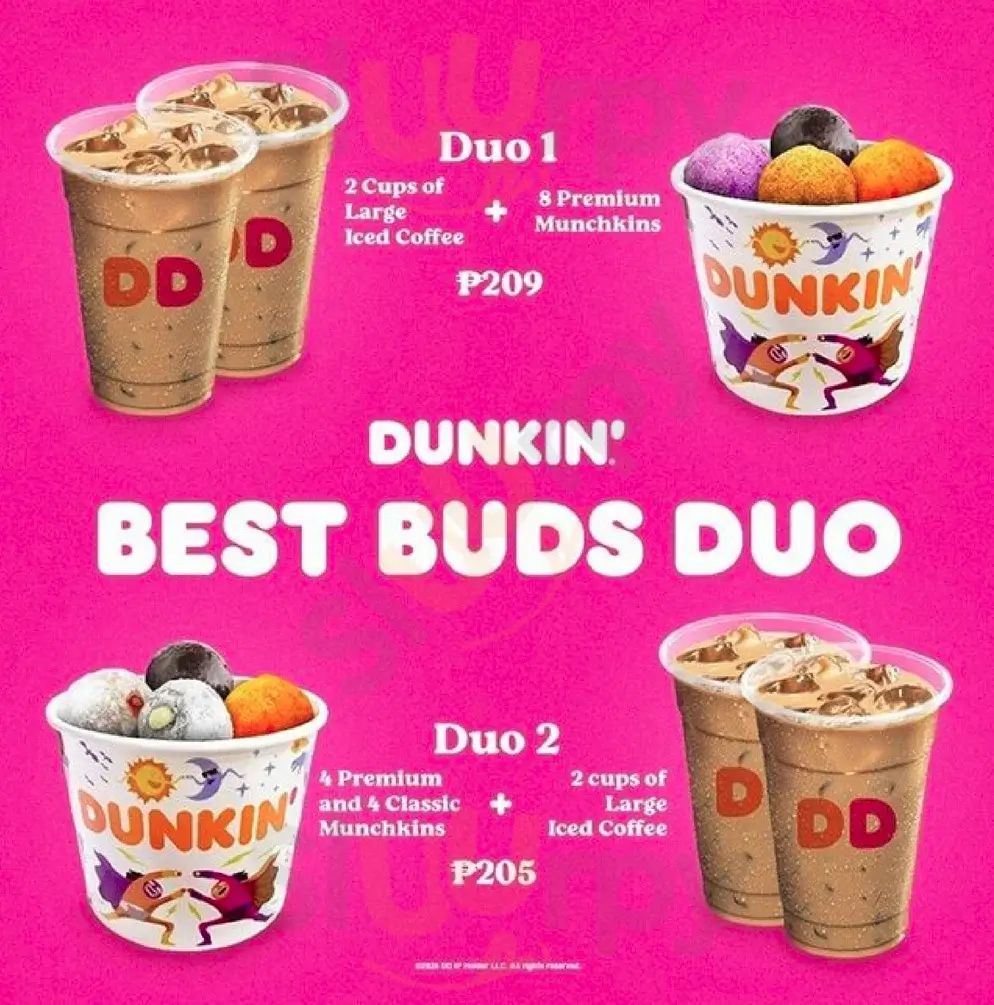 Dunkin Donuts Duo Menu with Prices