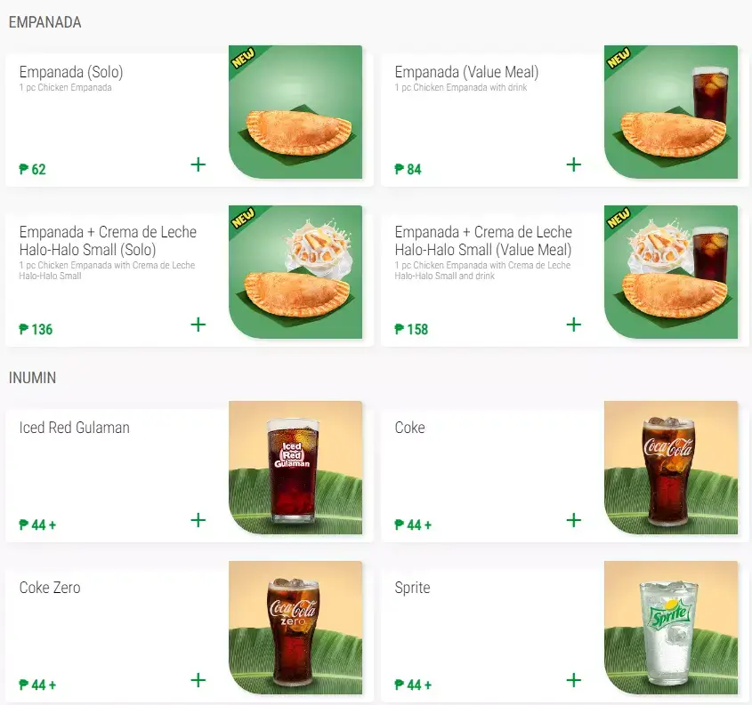 Mang Insasal Inumin Atbp, a menu of Mang Inasal Philippiners resturant.