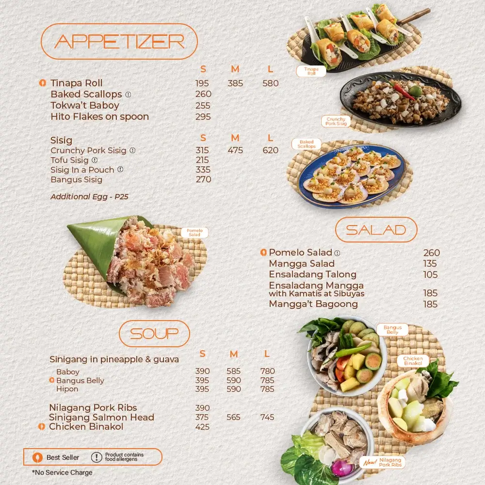 Mesa Appetizer, a menu of Mesa Philippines resturant.