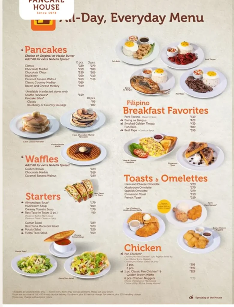 Pancake House Starters Menu