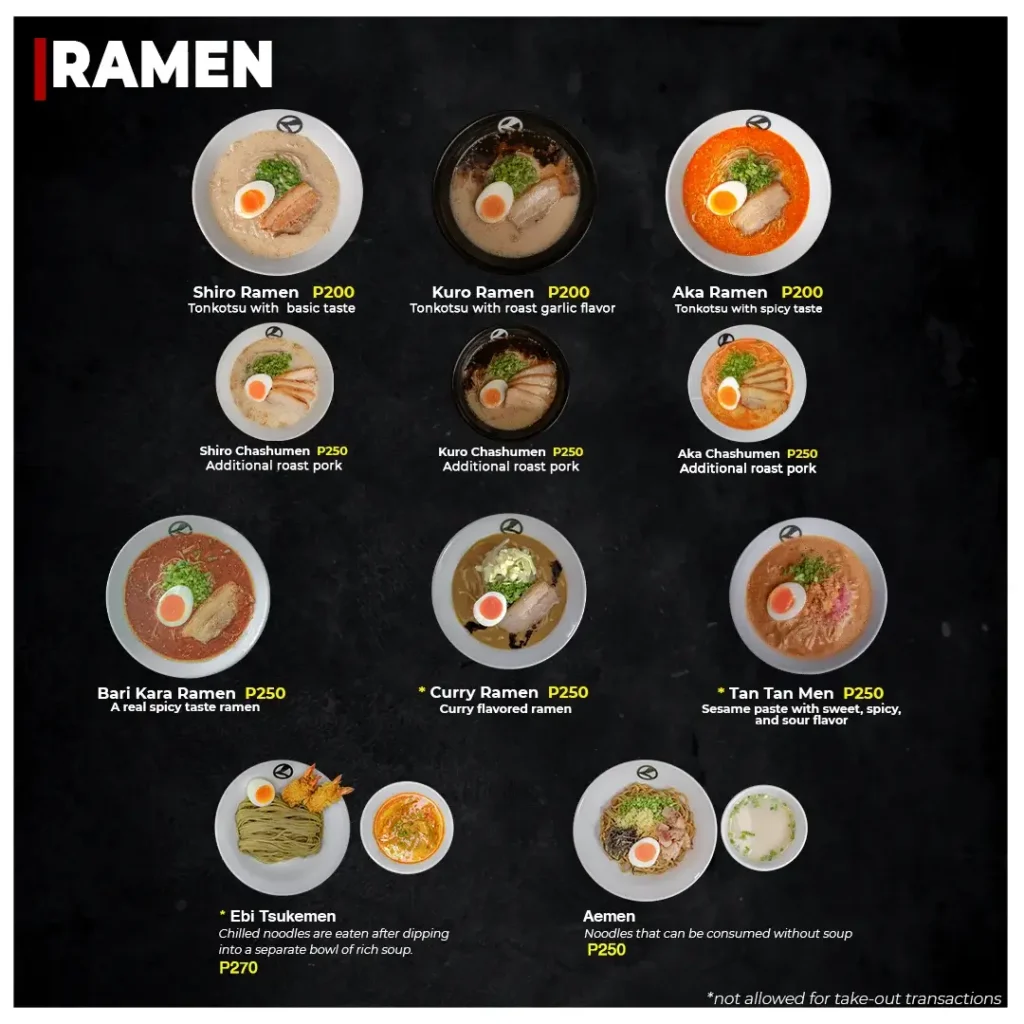 Ramen Kuroda Philippines Menu Prices 2024