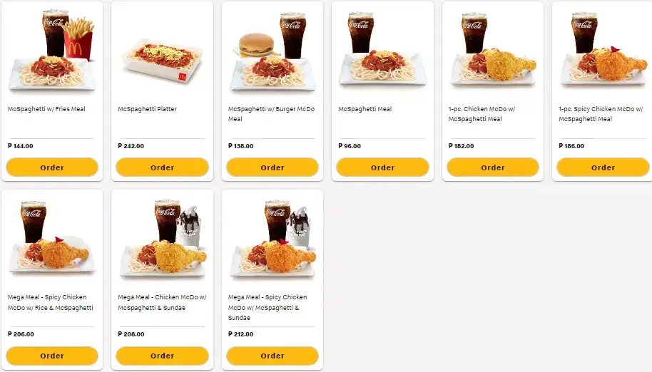 Fries extra with drinks, a menu of Mcdonald’s Philippines resturant.