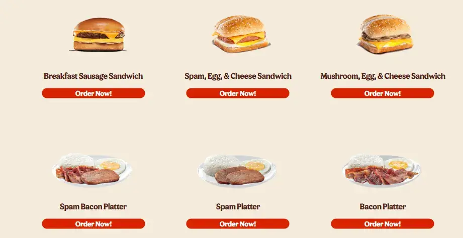 Burger King Breakfast Menu with Prices