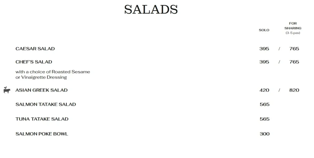 Hai Chix & Steaks Salads Menu