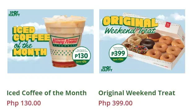 Krispy Kreme Promos Menu with Prices