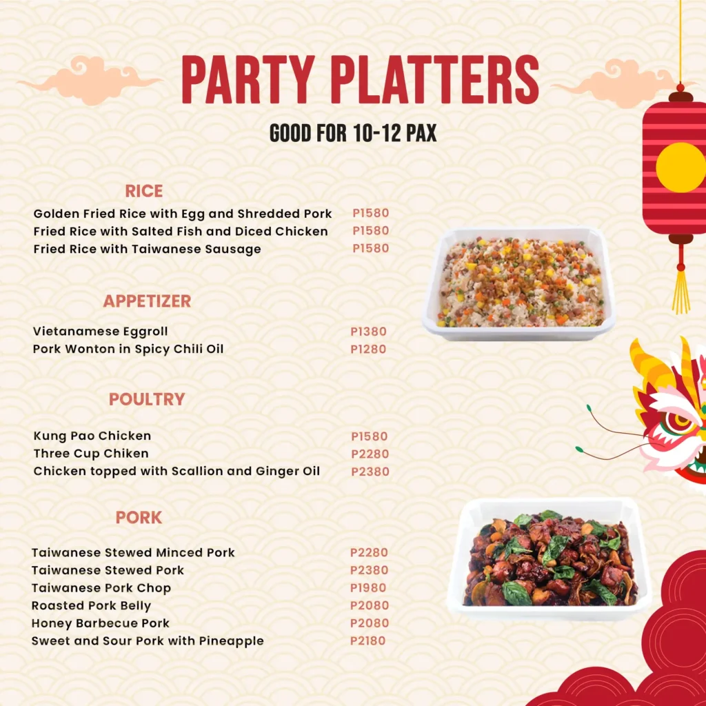 Lugang Cafe Party Platter Menu