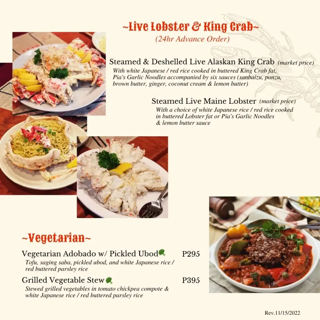 Mamou Seafood Menu with Prices