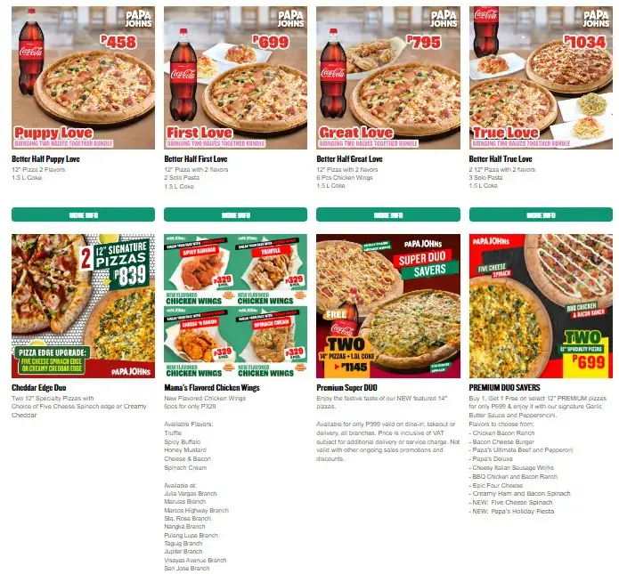 Papa John’s Drinks Menu with Prices