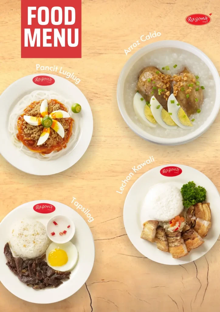 Razon’s Dine-in Promos Menu