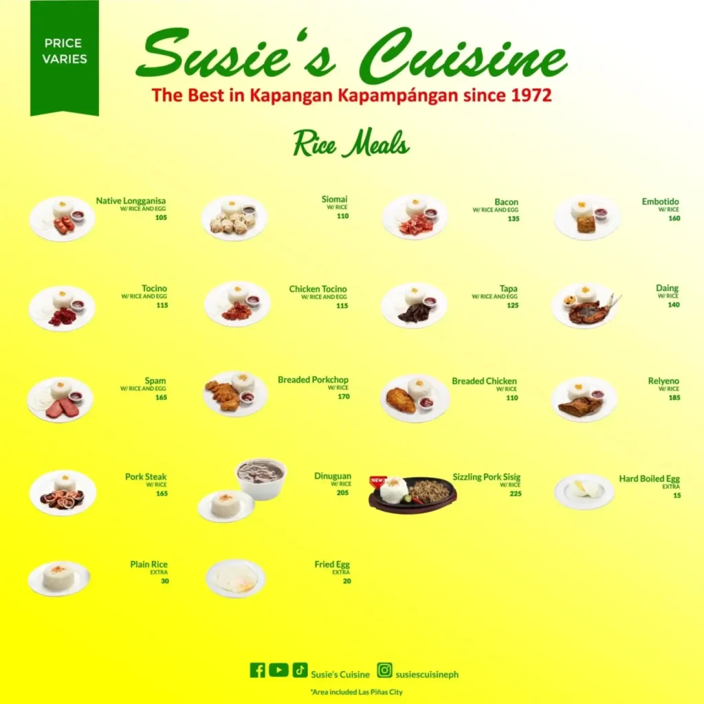 Susie’s Cuisine Breads Menu with Prices