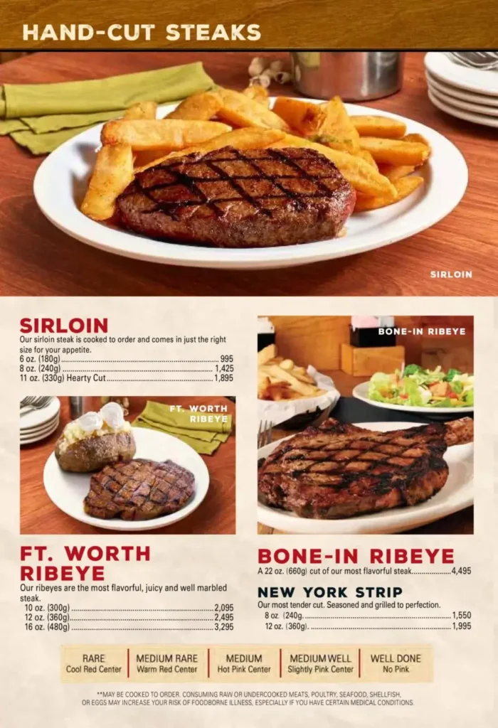 Texas Chicken Hand-Cut Steaks Menu with Prices