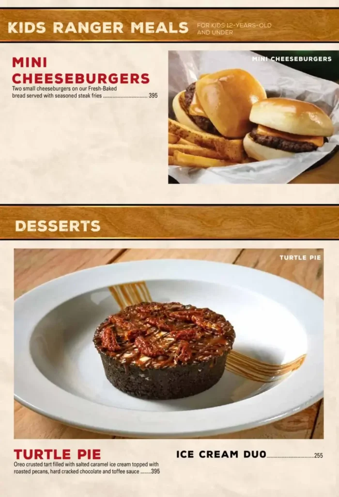 Texas Roadhouse Desserts Menu with Prices