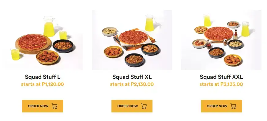 Yellow Cab Group Bundles Menu with Prices