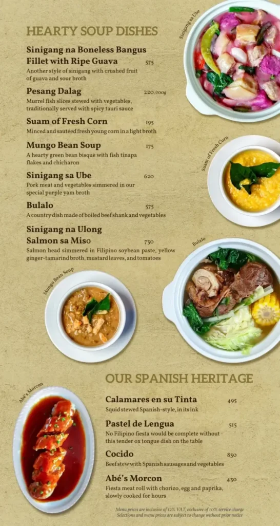 Abe Philippines Soup Menu with Prices