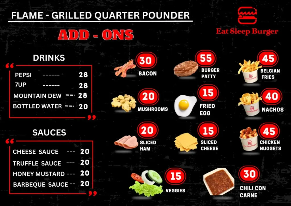 Eat Sleep Burger – Burgers Menu with Prices