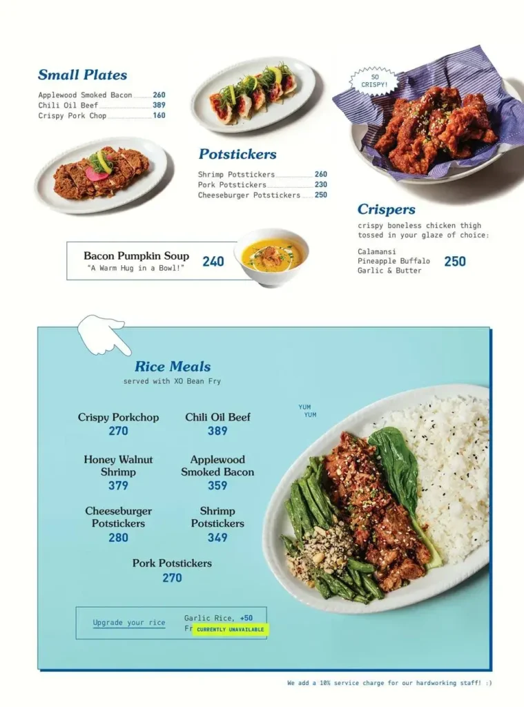 Fowlbread Sides Menu with Prices