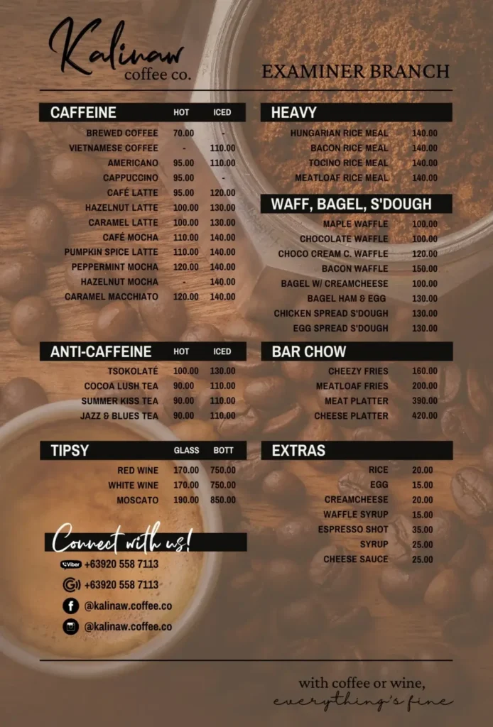 Kalinaw Menu with Prices