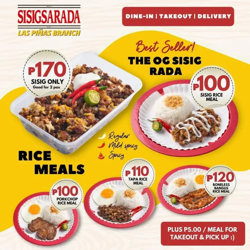 Sisigsarada Family Tray Menu