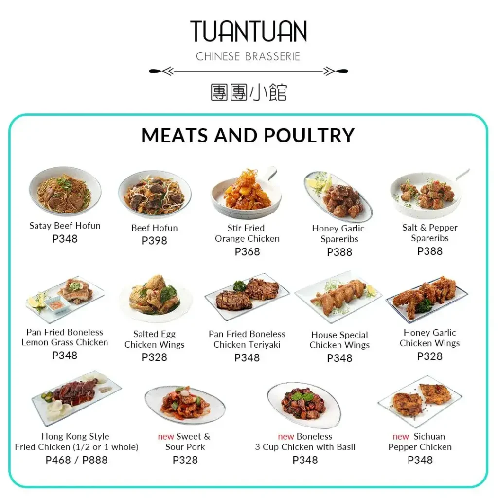 Tuan Tuan Meat Menu with Prices