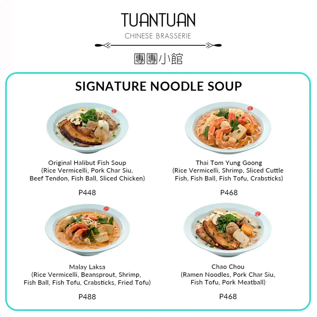 Tuan Tuan Noodle Menu with Prices