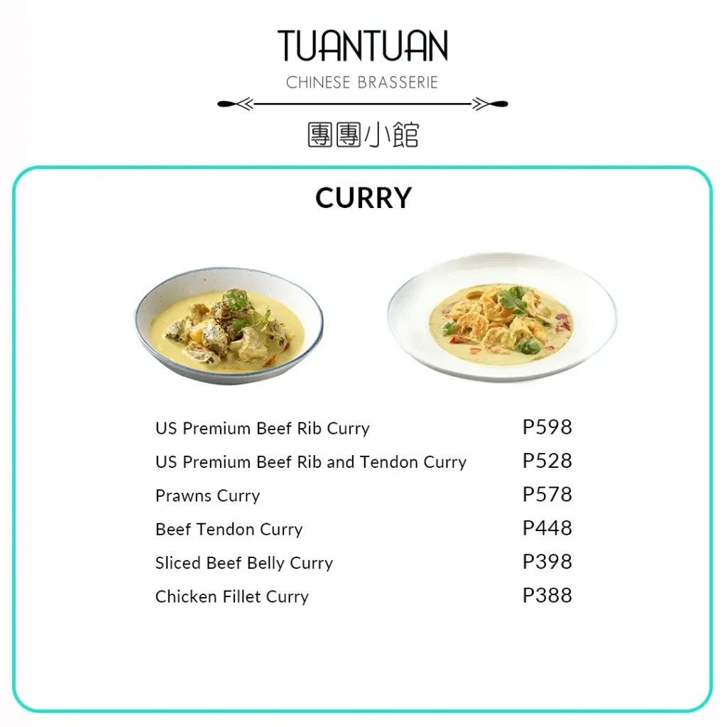 Tuan Tuan Signature Curry Menu with Prices