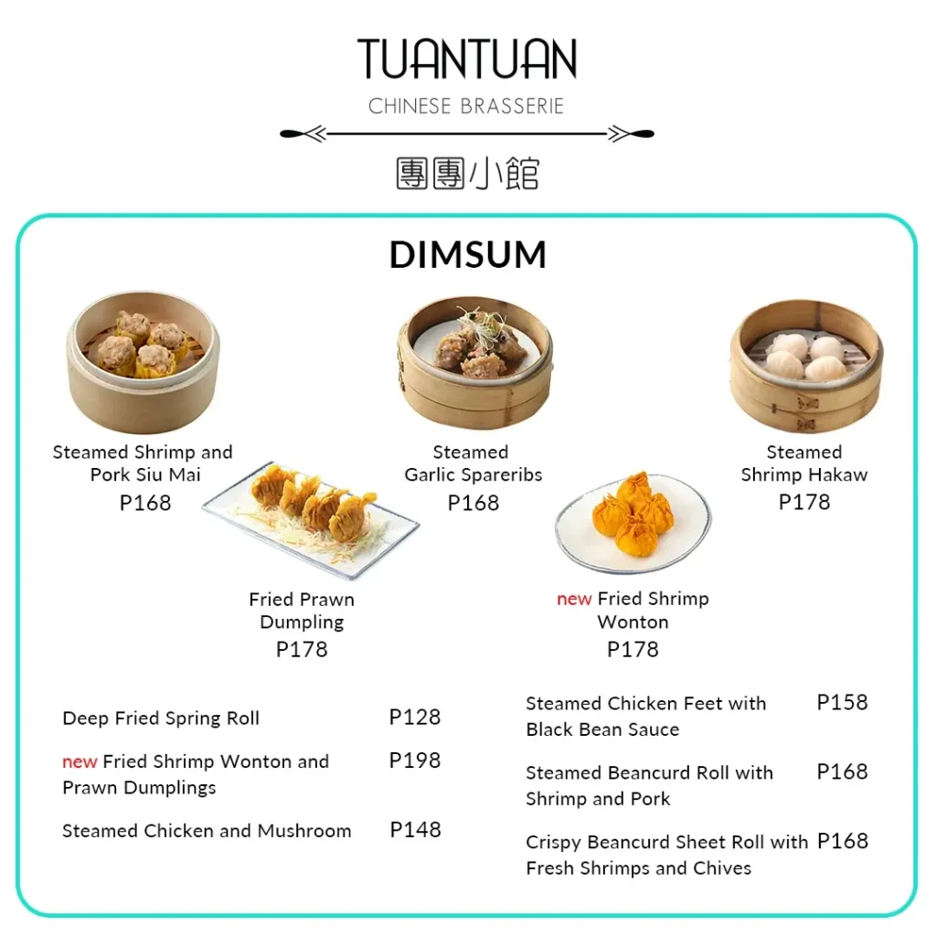 Tuan Tuan Snow Buns and Dimsum Menu with Prices