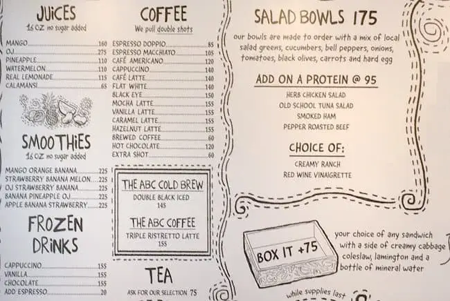 Abaca Baking Company Others Menu with Prices