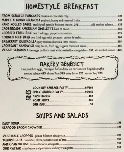 Abaca Baking Company Soups And Salad Menu with Prices