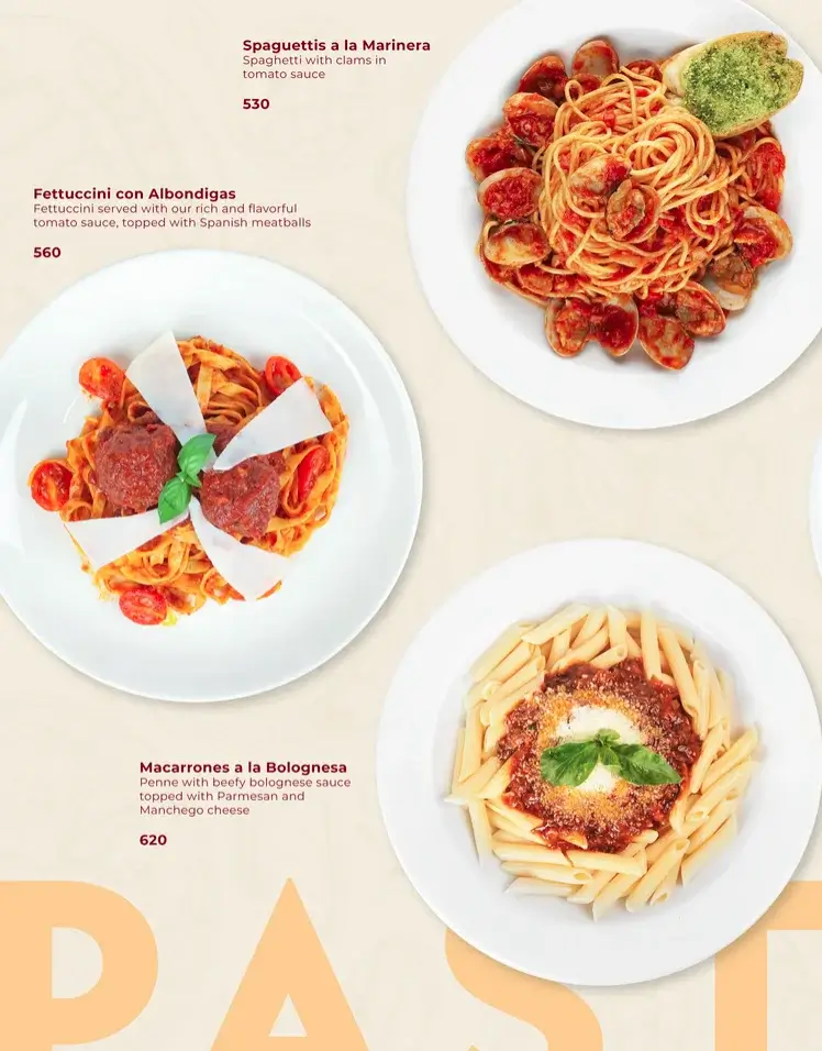 Barcino Pastas Menu with Prices