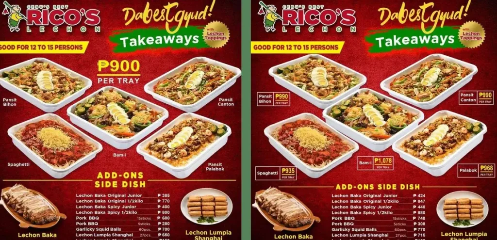 Ricos Lechon Other Menu with Prices