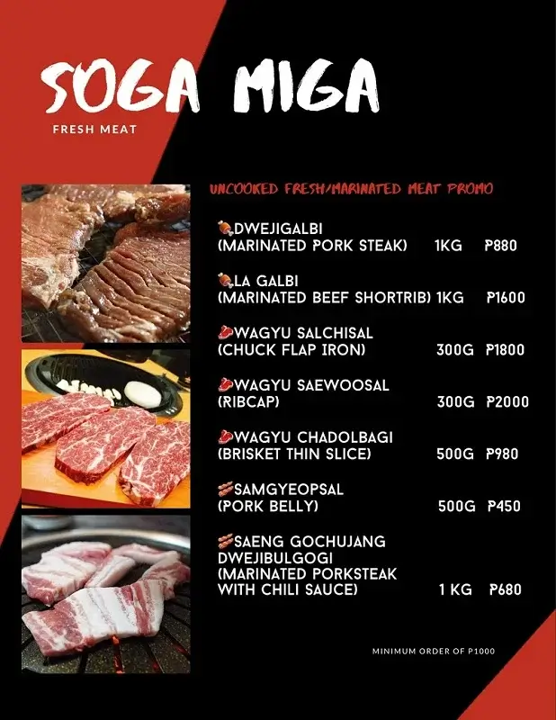 Soga Miga Menu Prices