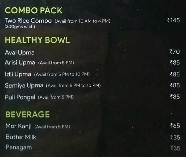 Bowld Menu with Prices