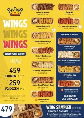 Chickings Wings Menu with Prices