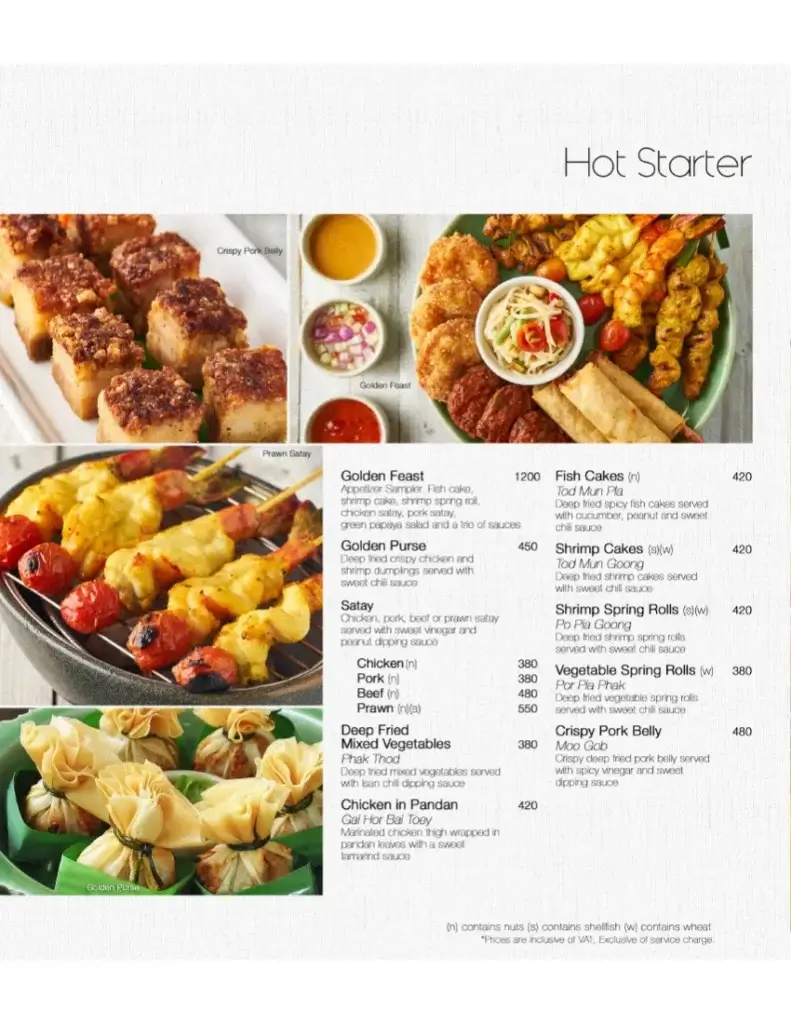 Mango Tree Cafe Hot Starter Menu with Prices