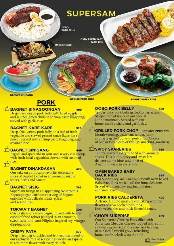 Supersam Pork Menu with Prices